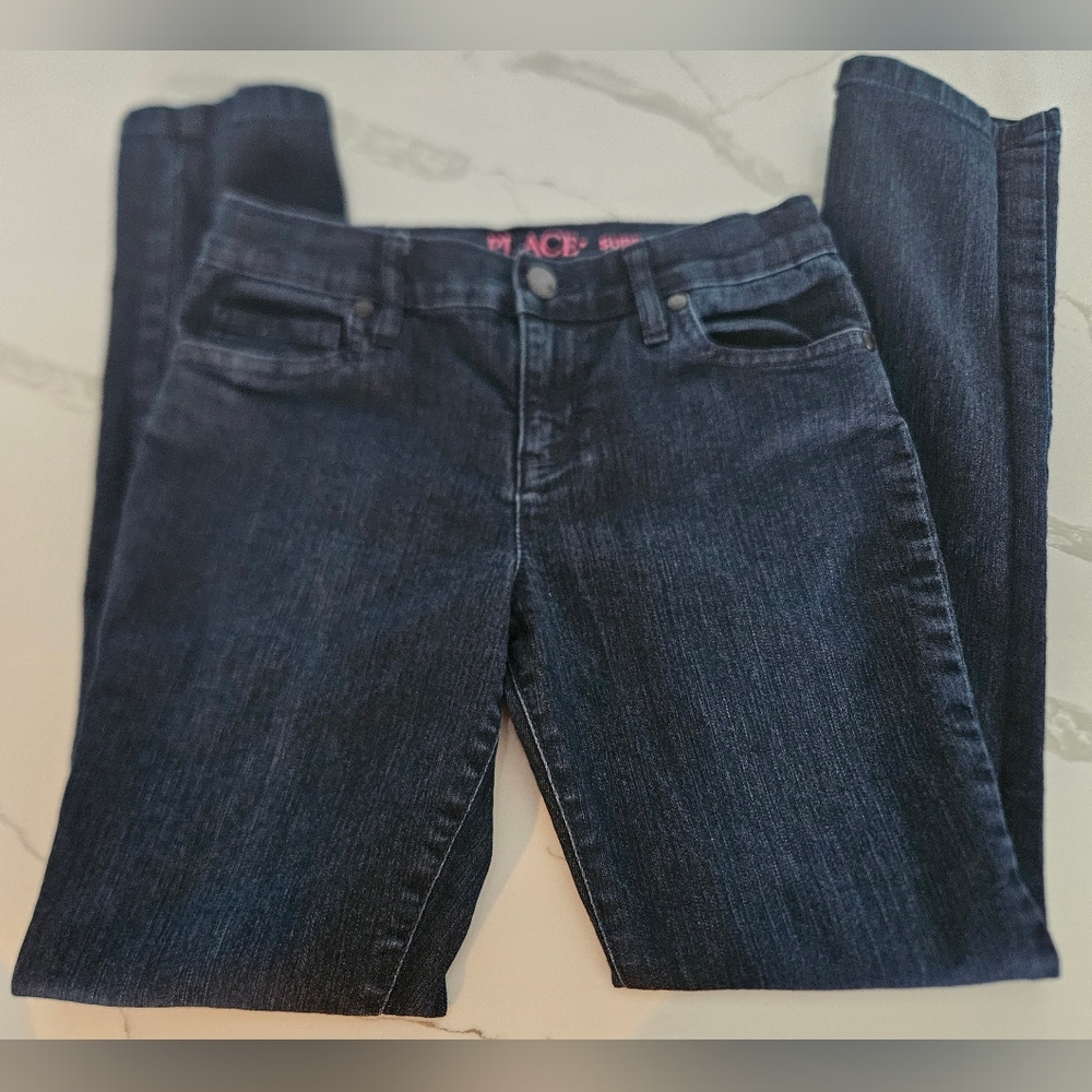 3/$30 Girls Super Skinny Dark Blue Jeans